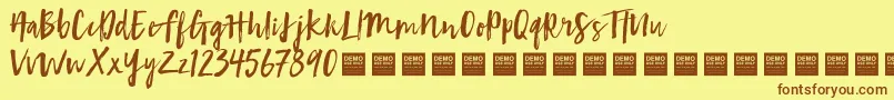 FirstTakeDemo Font – Brown Fonts on Yellow Background