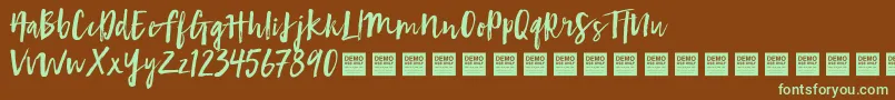 FirstTakeDemo Font – Green Fonts on Brown Background