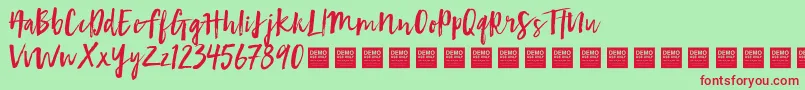 fuente FirstTakeDemo – Fuentes Rojas Sobre Fondo Verde
