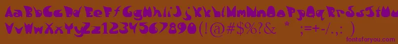 LavaSilhouettes-Schriftart – Violette Schriften auf braunem Hintergrund