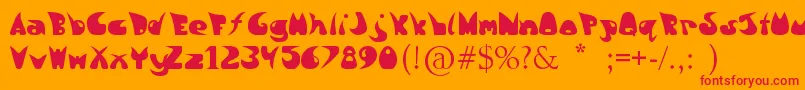 LavaSilhouettes Font – Red Fonts on Orange Background