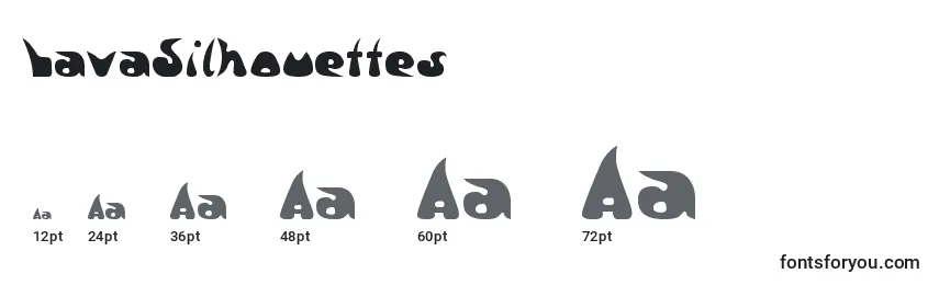 Größen der Schriftart LavaSilhouettes
