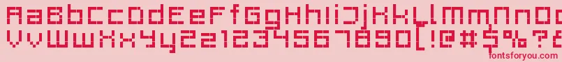 フォントRProfil6 – ピンクの背景に赤い文字