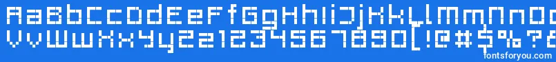 RProfil6-Schriftart – Weiße Schriften auf blauem Hintergrund