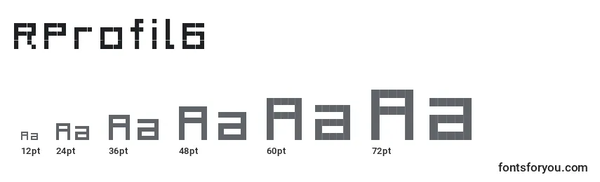 Размеры шрифта RProfil6