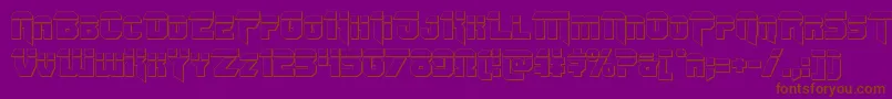 Omegaforcebullet11-Schriftart – Braune Schriften auf violettem Hintergrund