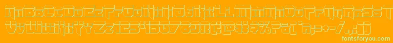 フォントOmegaforcebullet11 – オレンジの背景に緑のフォント