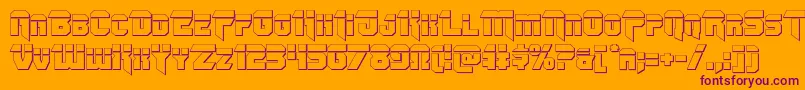 Czcionka Omegaforcebullet11 – fioletowe czcionki na pomarańczowym tle