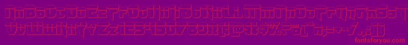 Fonte Omegaforcebullet11 – fontes vermelhas em um fundo violeta