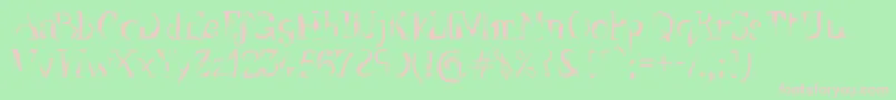YellowBackRadio-fontti – vaaleanpunaiset fontit vihreällä taustalla