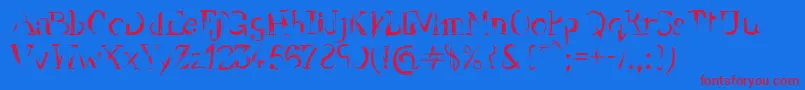 YellowBackRadio Font – Red Fonts on Blue Background