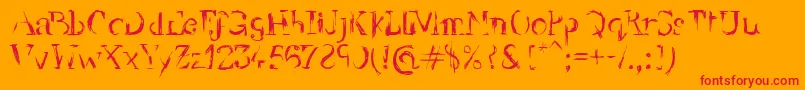 YellowBackRadio Font – Red Fonts on Orange Background