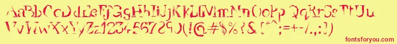 YellowBackRadio Font – Red Fonts on Yellow Background