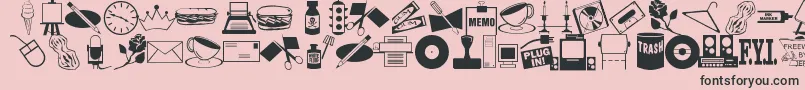ArtsypartsDingbatsJl Font – Black Fonts on Pink Background