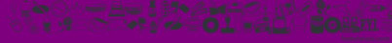 ArtsypartsDingbatsJl-Schriftart – Schwarze Schriften auf violettem Hintergrund