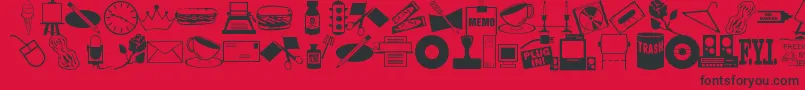 ArtsypartsDingbatsJl Font – Black Fonts on Red Background