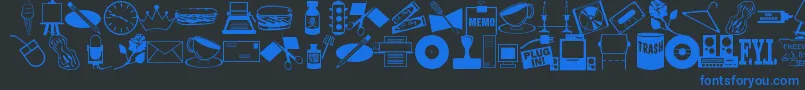 ArtsypartsDingbatsJl Font – Blue Fonts on Black Background