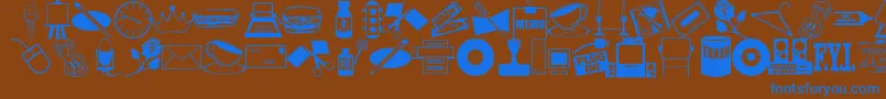 ArtsypartsDingbatsJl Font – Blue Fonts on Brown Background