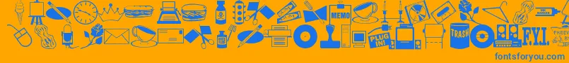 ArtsypartsDingbatsJl Font – Blue Fonts on Orange Background