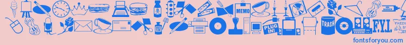 ArtsypartsDingbatsJl Font – Blue Fonts on Pink Background