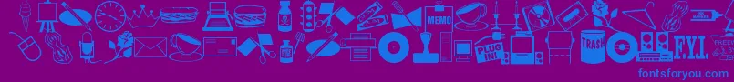 ArtsypartsDingbatsJl Font – Blue Fonts on Purple Background