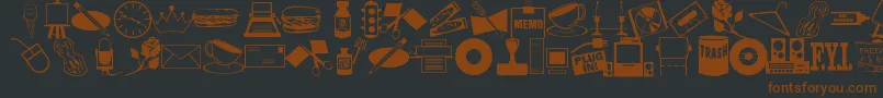 ArtsypartsDingbatsJl Font – Brown Fonts on Black Background