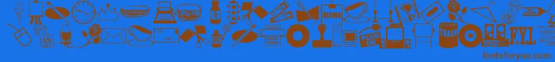 ArtsypartsDingbatsJl Font – Brown Fonts on Blue Background