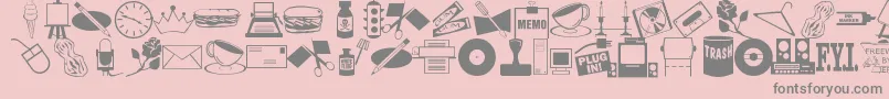 Шрифт ArtsypartsDingbatsJl – серые шрифты на розовом фоне