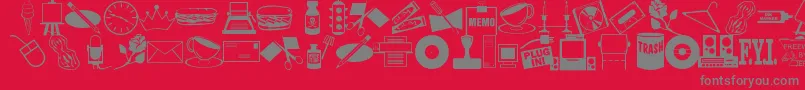 ArtsypartsDingbatsJl Font – Gray Fonts on Red Background
