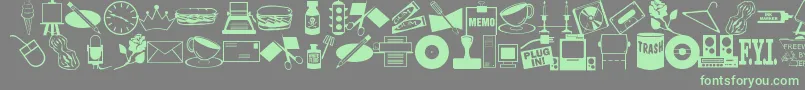 ArtsypartsDingbatsJl Font – Green Fonts on Gray Background