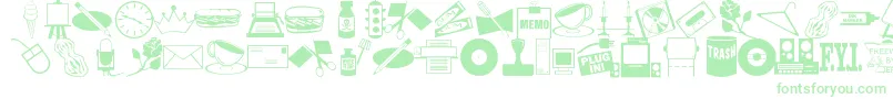 ArtsypartsDingbatsJl Font – Green Fonts on White Background