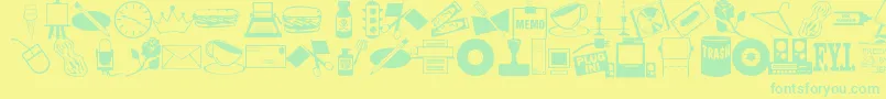 Шрифт ArtsypartsDingbatsJl – зелёные шрифты на жёлтом фоне