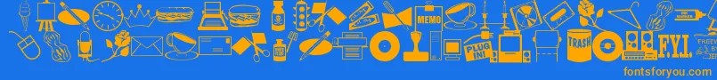 ArtsypartsDingbatsJl Font – Orange Fonts on Blue Background