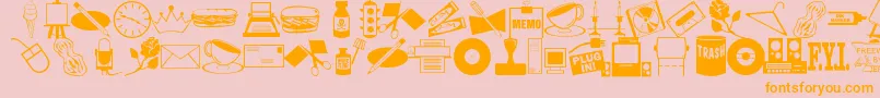 ArtsypartsDingbatsJl Font – Orange Fonts on Pink Background