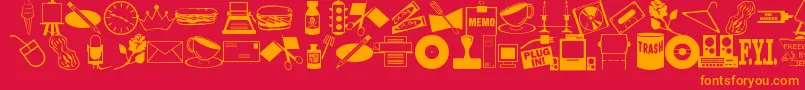 ArtsypartsDingbatsJl Font – Orange Fonts on Red Background