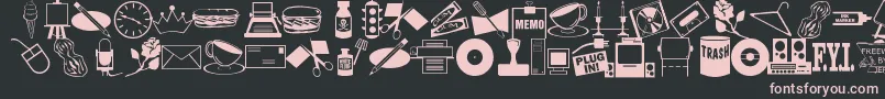 ArtsypartsDingbatsJl Font – Pink Fonts on Black Background