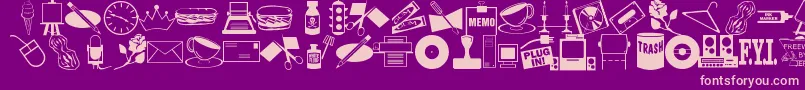 ArtsypartsDingbatsJl Font – Pink Fonts on Purple Background