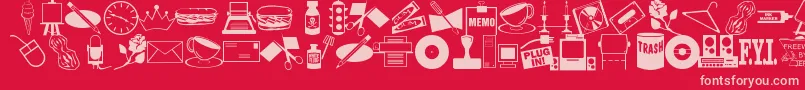 ArtsypartsDingbatsJl Font – Pink Fonts on Red Background