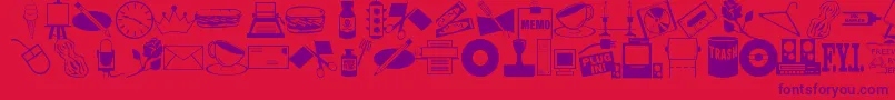 ArtsypartsDingbatsJl Font – Purple Fonts on Red Background