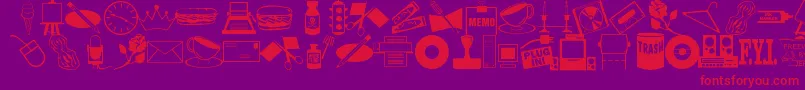ArtsypartsDingbatsJl Font – Red Fonts on Purple Background