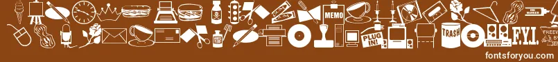 ArtsypartsDingbatsJl Font – White Fonts on Brown Background