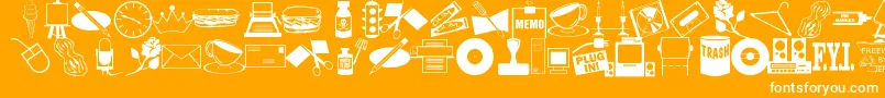 ArtsypartsDingbatsJl Font – White Fonts on Orange Background
