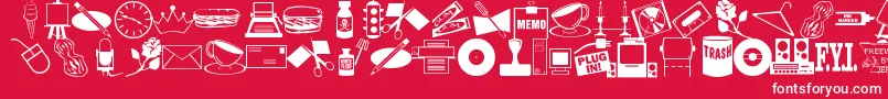 ArtsypartsDingbatsJl Font – White Fonts on Red Background