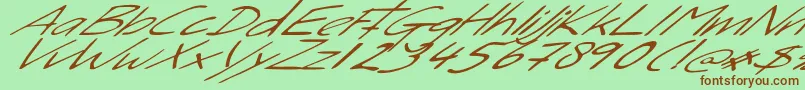 SleightOfHand Font – Brown Fonts on Green Background