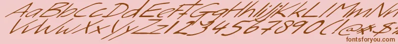 SleightOfHand-Schriftart – Braune Schriften auf rosa Hintergrund