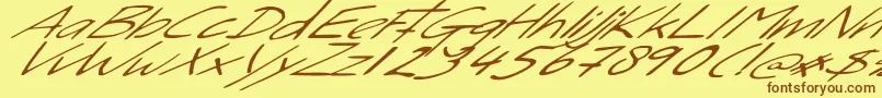 SleightOfHand Font – Brown Fonts on Yellow Background