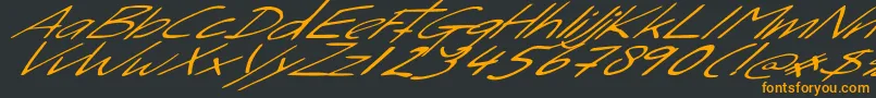 SleightOfHand Font – Orange Fonts on Black Background