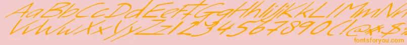 SleightOfHand Font – Orange Fonts on Pink Background