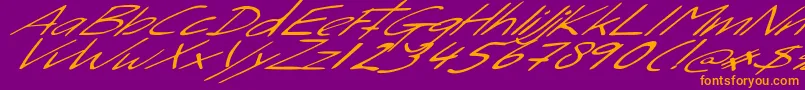 SleightOfHand Font – Orange Fonts on Purple Background