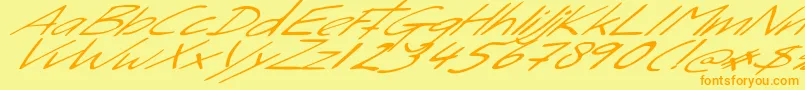 SleightOfHand Font – Orange Fonts on Yellow Background